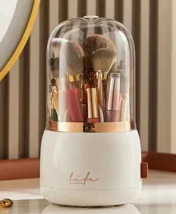 360 Rotating Clear Makeup Organizer Box Cosmetic Brush Holder Lipstick Storage Dustproof Beauty Organizer Case