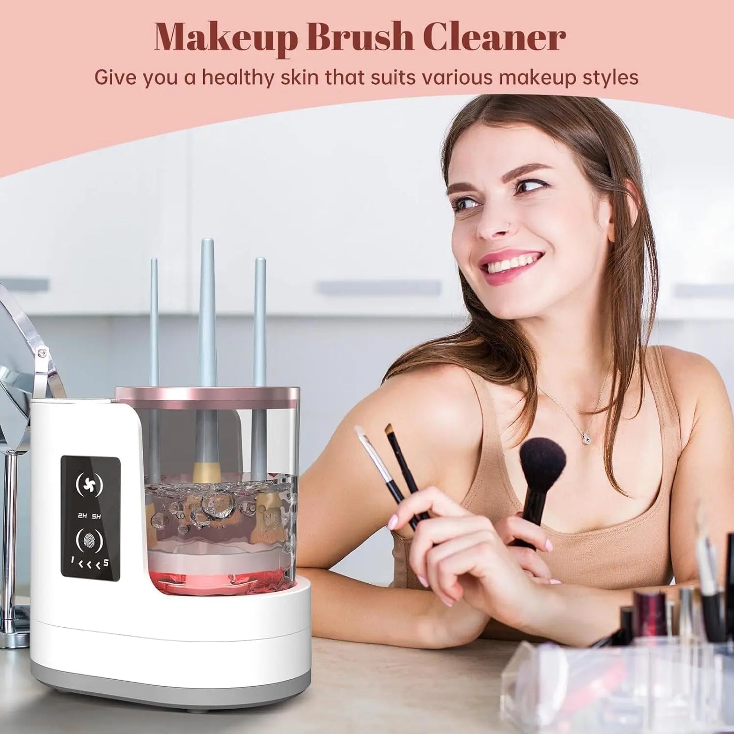 GlowUp Electric Makeup Brush Cleaner — Clean in Seconds