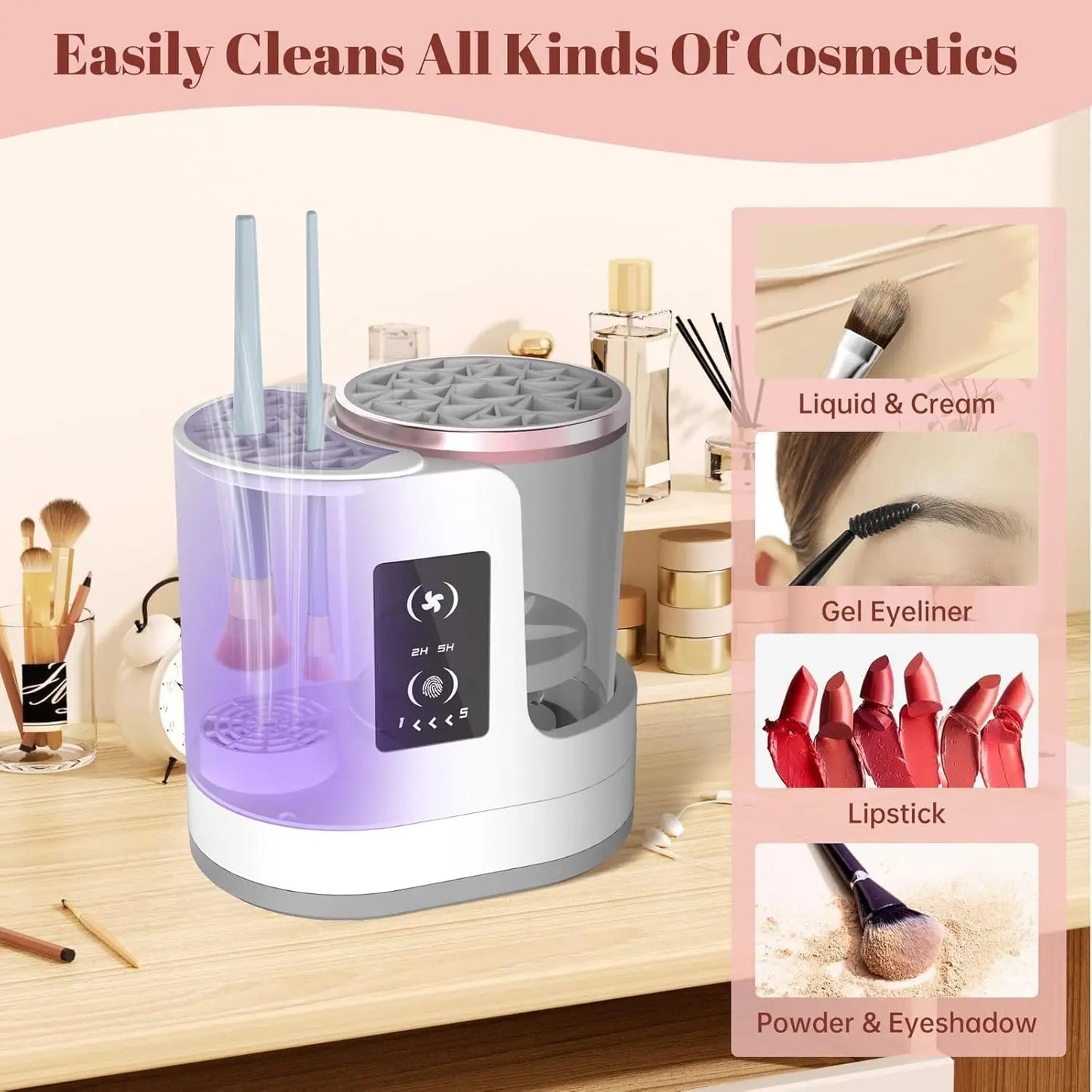 GlowUp Electric Makeup Brush Cleaner — Clean in Seconds